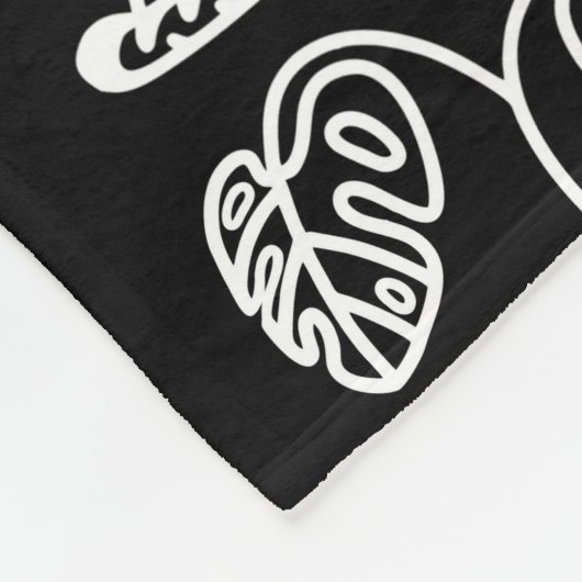 Weiße Katzen auf schwarz Fleecedecke (Ecke)