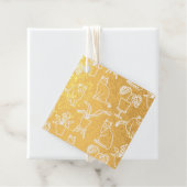 Weiße Katzen auf schwarz Geschenkanhänger (Mit Box)