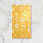 Weiße Katzen auf schwarz Geschenkanhänger (Vorderseite)