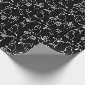 Weiße Katzen auf schwarz Geschenkpapier (Ecke)