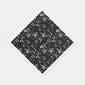 Weiße Katzen auf schwarz Serviette (Ecke)