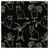 Weiße Katzen auf schwarz Stoff (Nahaufnahme)