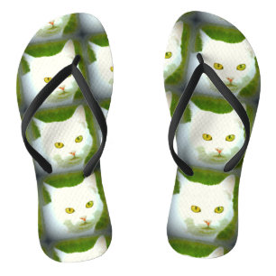 Weiße Katzen Badesandalen