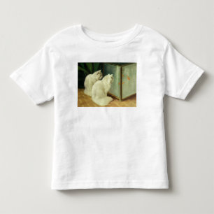 Weiße Katzen, die Goldfisch aufpassen Kleinkind T-shirt
