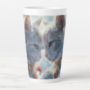 Weiße Katzen Digitale Kunst Milchtasse