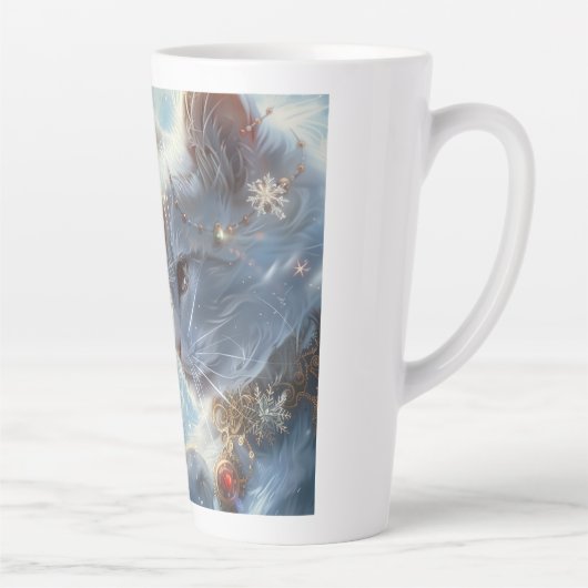 Weiße Katzen Digitale Kunst Milchtasse (Rechts)