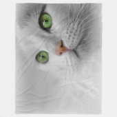 Weiße Katzen-Fleece-Decke, groß Fleecedecke (Vorderseite)