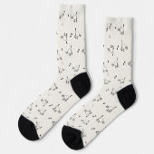 Weiße Katzen-Linienkunst-Muster-Socken Socken (Linkes Detail)