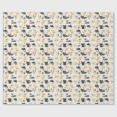 Weiße Katzen Muster Geschenkpapier (Flach)