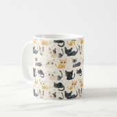 Weiße Katzen Muster Kaffeetasse (Vorderseite Links)
