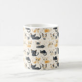 Weiße Katzen Muster Kaffeetasse (Mittel)