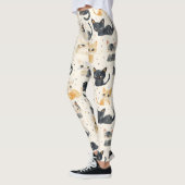 Weiße Katzen Muster Leggings (Links)