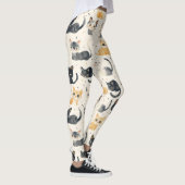 Weiße Katzen Muster Leggings (Rechts)
