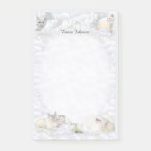 Weiße Katzen Post-it Klebezettel (Vorderseite)