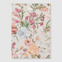 Weiße Katzen rosa Rosen Blumen-Flat-Dankeskarten
