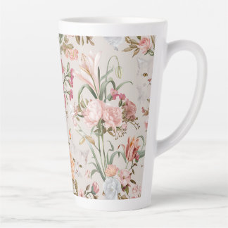 Weiße Katzen rosa Rosen floral Milchtasse