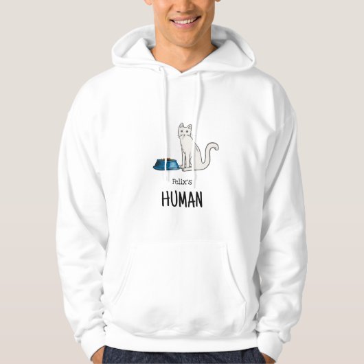 Weiße Katzen-Sudadera Hoodie (Vorderseite)