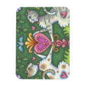 WEISSE KATZEN UND BLUEBIRD VALENTINE MAGNET (Vertikal)