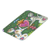 WEISSE KATZEN UND BLUEBIRD VALENTINE MAGNET (Linke Seite)