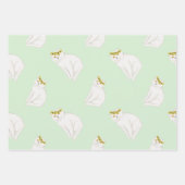 Weiße Katzen und Kranzsonnenblumen Geschenkpapier Set (Vorderseite 3)