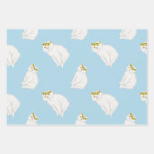 Weiße Katzen und Kranzsonnenblumen Geschenkpapier Set (Vorderseite 2)