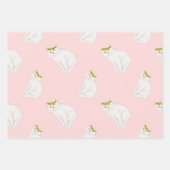 Weiße Katzen und Kranzsonnenblumen Geschenkpapier Set (Vorderseite)