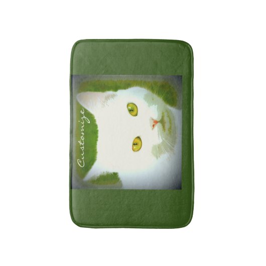 Weiße Katzenfläche Thunder_Cove Badematte (Vorderseite Vertikal)