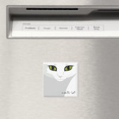 Weiße Katzengesicht mit Augenfarbe Ihrer Wahl Magnet (In Situ (Geschirrspüler))