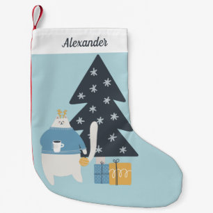 Weiße Katzenjacke Kleiner Weihnachtsstrumpf