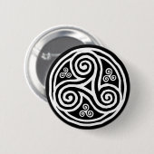 Weiße keltische Fässer auf schwarz Button (Vorne & Hinten)