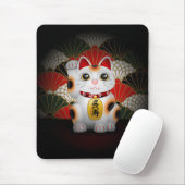 Weiße Keramik Maneki Neko Mousepad (Mit Mouse)