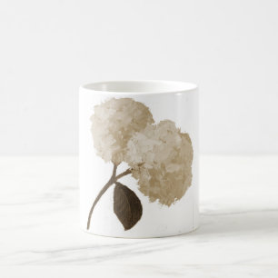 Weiße Keramik-Tasse mit Hydrangeas Kaffeetasse