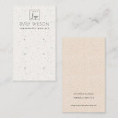 WEISSE KERAMIK-TEXTURE DREI EARRING-DISPLAY-LOGO VISITENKARTE (Vorne/Hinten)