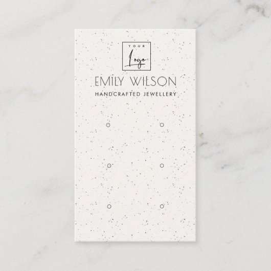 WEISSE KERAMIK-TEXTURE DREI EARRING-DISPLAY-LOGO VISITENKARTE (Vorderseite)