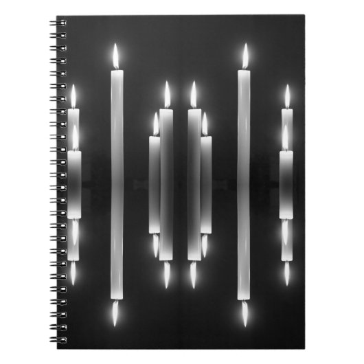 Weiße Kerzen Candlelight Notizblock (Vorderseite)