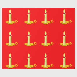 Weiße Kerzen zum roten Umschlagpapier Geschenkpapier