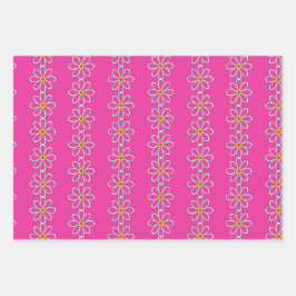 Weiße Kette auf heißen rosa Untergründen Geschenkpapier Set