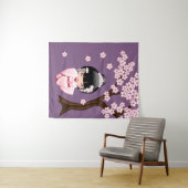 Weiße Kimono Kokeshi Puppe - niedliches Wandteppich (Beispiel (Horizontal))