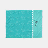 Weiße Kinderwagen des personalisierten Türkises Fleecedecke (Vorderseite (Horizontal))