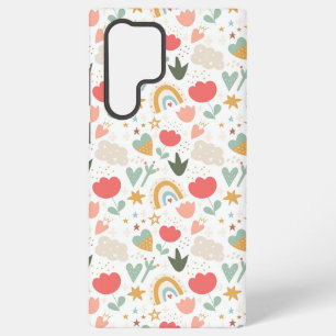 Weiße Kinderzimmer Muster mit Wolken und Sternen Samsung Galaxy Hülle