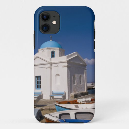 Weiße Kirche am Strand in der Nähe des Ägäischen M Case-Mate iPhone Hülle (Rückseite)