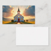 Weiße Kirche in einem Land Visitenkarte (Vorne/Hinten)