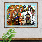 Weiße Kirche in Mexiko Traditionen Poster