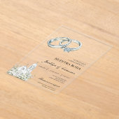 Weiße Kirche mit Ring Spanische Hochzeit Acryleinladungen (Ablage )