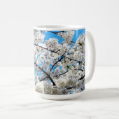 Weiße Kirschblüten-Blumen-Tasse Kaffeetasse (VorderseiteRechts)