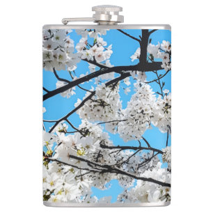Weiße Kirschblüten-Flasche Flachmann