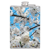Weiße Kirschblüten-Flasche Flachmann (Rückseite)