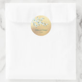 Weiße Kirschblüten Gold Runder Aufkleber (Tasche)