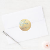 Weiße Kirschblüten Gold Runder Aufkleber (Umschlag)