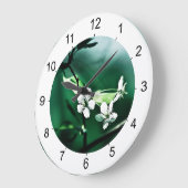 Weiße Kirschblüten Große Wanduhr (Winkel)